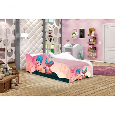 Cama Carro Fun Adesivada Sereia Nas Pedras Solteiro