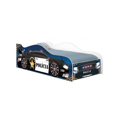 Cama Carro Polícia Kids Solteiro Com Colchão