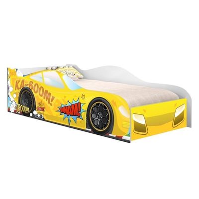 Cama Carro Kaboom Amarelo Solteiro Com Colchão