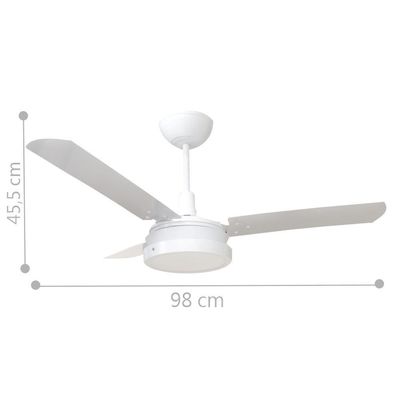 Ventilador Led Breeze Branco 220V 3 Pás Brancas