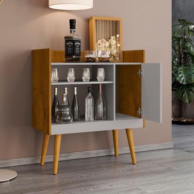 Bancada Aparador Café Com Porta Lincon Nature Off White