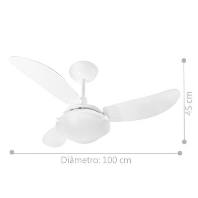 Ventilador Veneza 3 Pás 220V Branco E Controle
