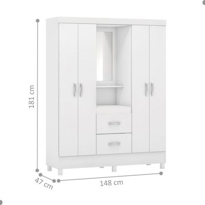 Conjunto Quarto Guarda Roupa E Comoda Ravenna Branco