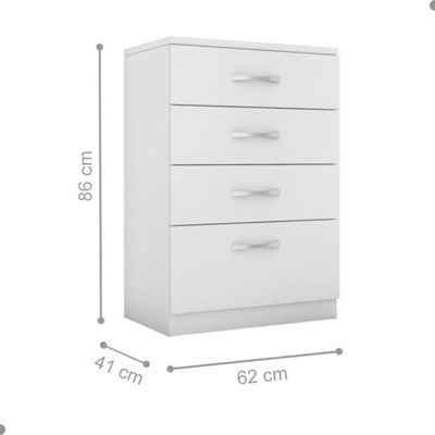 Conjunto Quarto Guarda Roupa E Comoda Ravenna Branco