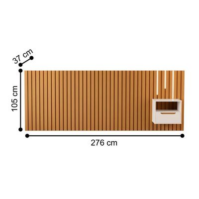 Cabeceira Com Mesa De Cabeceira E Led Maiori Nature Pérola