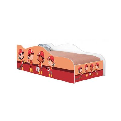 Cama Carro Fun Adesivada Tropa Bombeiros Solteiro