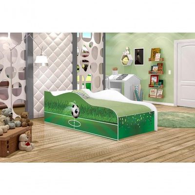 Cama Carro Fun Adesivada Futebol Solteiro