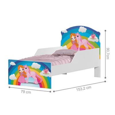 Mini Cama Princesa Unicórnio Arco íris