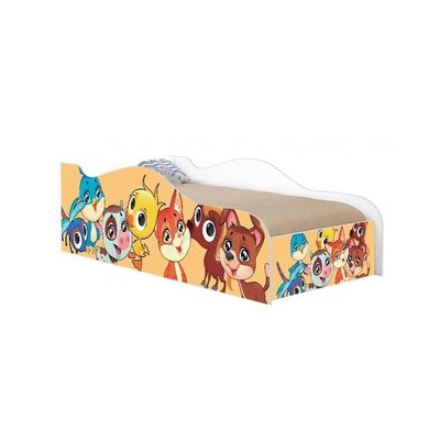 Cama Carro Fun Adesivada Bichinhos Solteiro