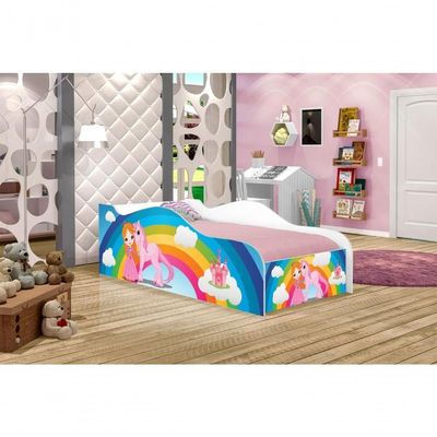 Mini Cama Fun Princesa Unicórnio Arco íris