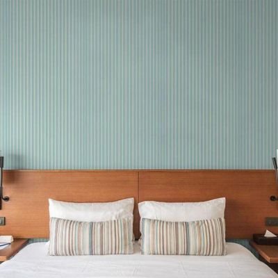 Papel De Parede Quarto Listrados Azul
