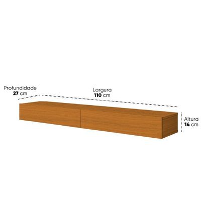 Rack Suspenso Para Painel Ou Tv Até 55 Polegadas 2 Portas 1,10m Egeo Edn Madeirado