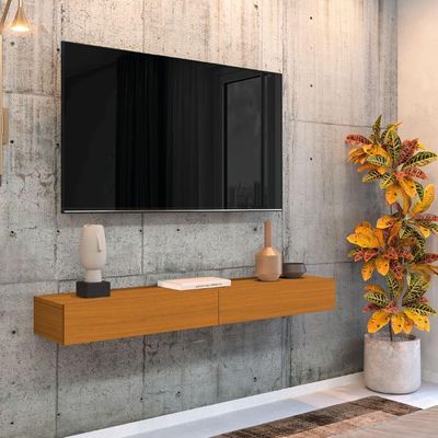 Rack Suspenso Para Painel Ou Tv Até 55 Polegadas 2 Portas 1,10m Egeo Edn Madeirado