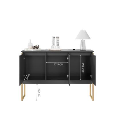 Buffet Dourado 3 Portas Preto Dourado