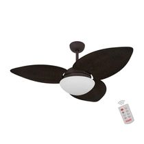 Ventilador De Teto Dormamu Marrom Texturizado 3 Pás Palmae Tabaco 110V Com Controle