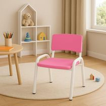 Kit 10 Cadeiras Infantil Iso, Escola, Base Branco- Rosa