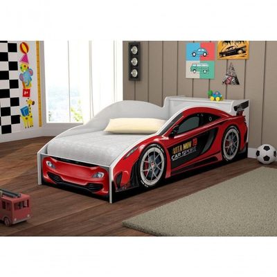 Cama Carro Com Baú Infantil Sport Vermelho