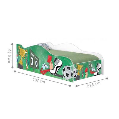 Cama Carro Fun Adesivada Partida De Futebol Solteiro