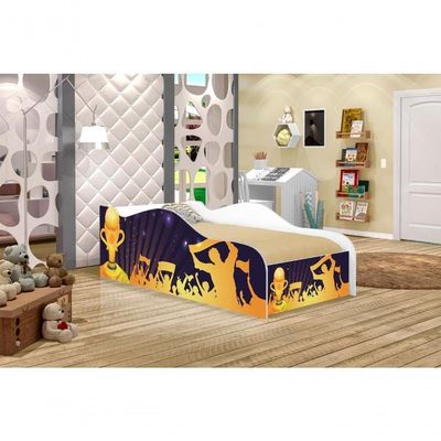 Cama Carro Fun Adesivada Campeonato De Futebol Solteiro