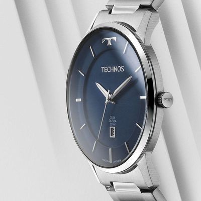 Relógio Technos Masculino Slim Prata - Gm10yq-1a Gm10yq-1a
