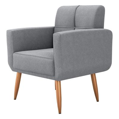 Poltrona Decorativa Juan Boucle Cinza