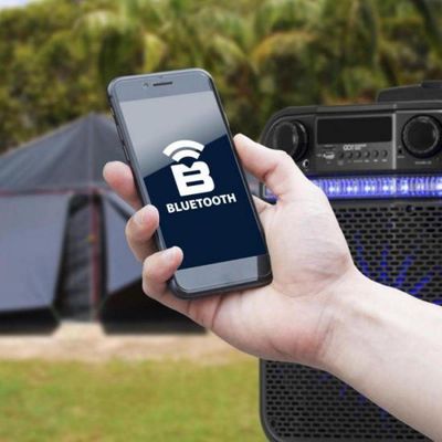 Caixa Multiuso Portátil Bluetooth Microsd Usb Fm 80W