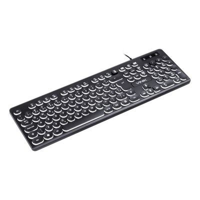 Teclado Chocolate Slim Multimidia Teclas Redondas Led Branco