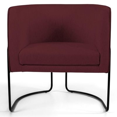 Kit 2 Poltronas Decorativas Base Aço Betina C-278 Veludo Marsala - Domi