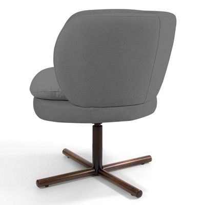 Kit 02 Poltronas Decorativas Melissa Base Xis Giratória C-416 Linho Cinza Escuro - Domi