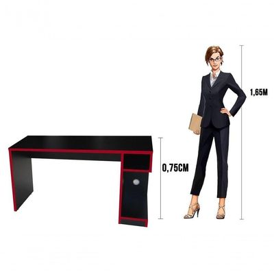 Mesa Para Computador Notebook Gamer X Preto/vermelho - Fit Mobel