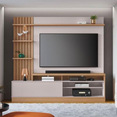 Estante Home Theater Para Tv Até 65 Pol. Maceió Freijó/off White - Colibri