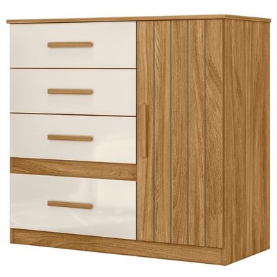 Cômoda Para Quarto 98cm Com 4 Gavetas Baco Freijo/off Z17 - Mpozenato