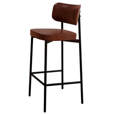 Banqueta Alta Bar Estofada Kit 3 Ella M25 Sintético Marrom - Mpozenato
