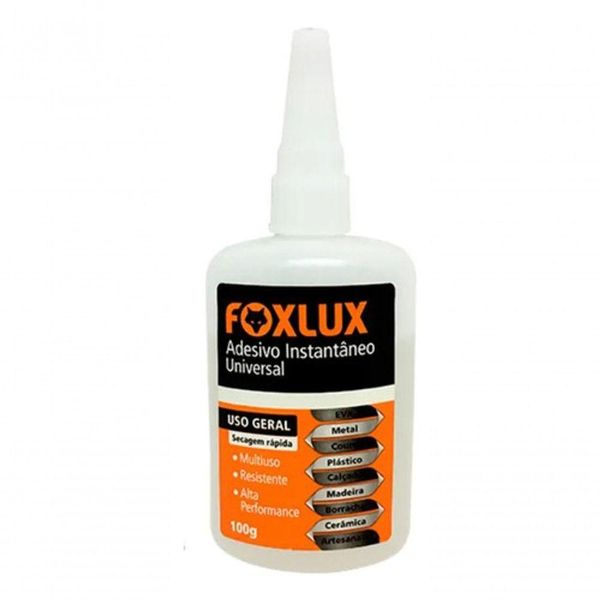 Cola Instantanea Fox Lux Adesivo Universal, Mdf , Plast 100g Cor Transparente