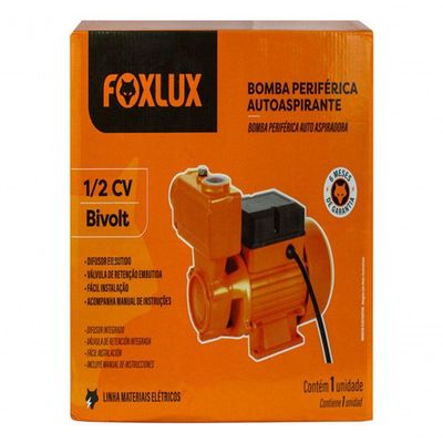 Bomba Periférica Autoaspirante 1/2 Cv Bivolt Foxlux