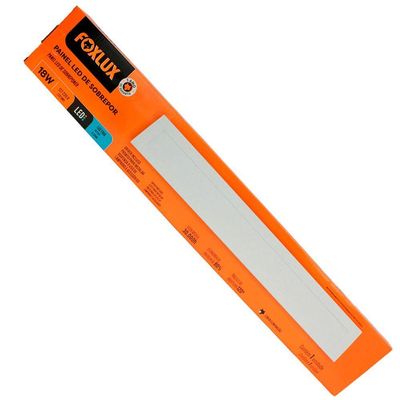 Kit 5 Painel Led 60x10 Retangular Branco Sobrepor 18w 6500k Foxlux