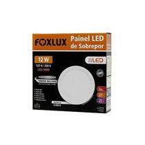 Painel Led 17x17 Redondo Branco Sobrepor 12w 6500k Foxlux