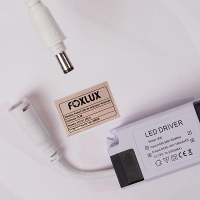Painel Led 20,5x20,5 Redondo Branco Sobrepor 18w 4000k Foxlux