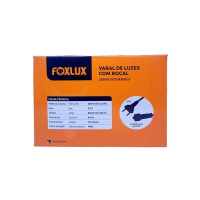 Varal De Luzes 30 M Bocal E-27 Bivolt Sem Lampadas Foxlux