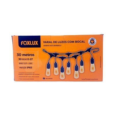 Varal De Luzes 30 M Bocal E-27 Bivolt Sem Lampadas Foxlux