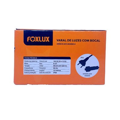Varal De Luzes 10 M Bocal E-27 Bivolt Sem Lampadas Foxlux
