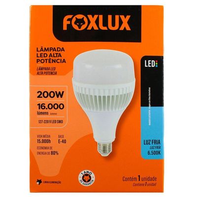 Kit 2 Lampada Led Alta Potencia 200w 6500k E40 Bivolt Foxlux