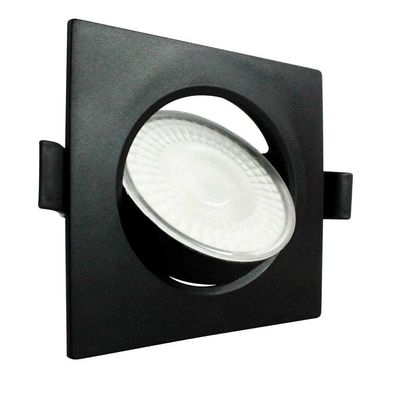 Kit 2 Spot Led 7w Quadrado 6500k Preto Bivolt Foxlux