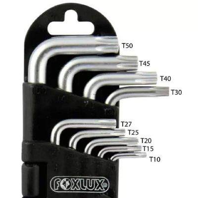 Jogo Chave Torx Em Aço Cromo Com 9 Peças Famastil