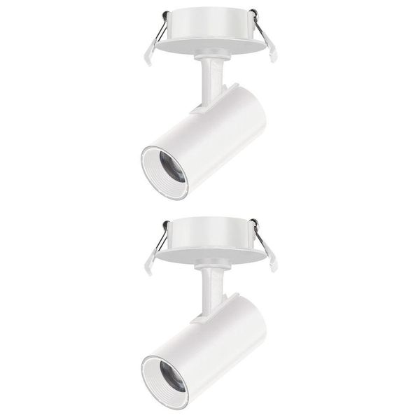 2 Spot Direcionável Embutir 7w Branco Bivolt 3000k Foxlux