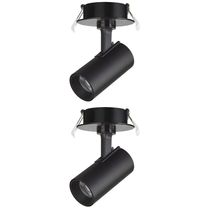 2 Spot Direcionável Embutir 7w Preto Bivolt 6500k Foxlux