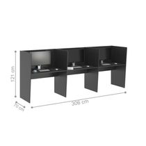 Guiche Office 3 Lugares Irlanda Preto Onix