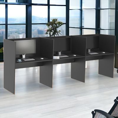 Guiche Office 3 Lugares Irlanda Preto Onix