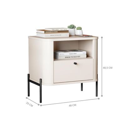 Mesa De Cabeceira Sweet Dreams Off White Preto