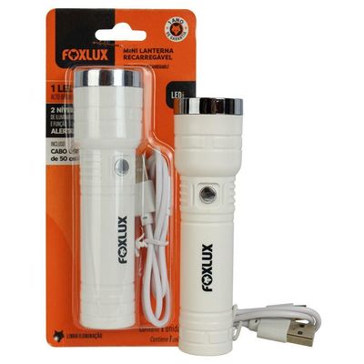 Mini Lanterna Recarregável 1 Led Com Zoom Foxlux